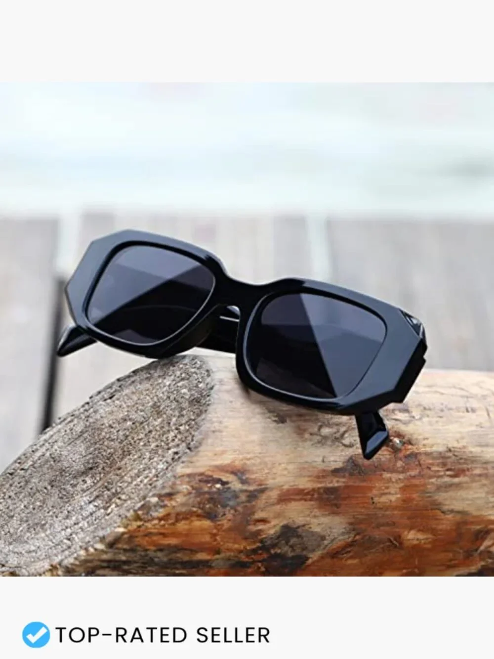 Rectangular Sunglasses Retro 90s Vintage Square Frame Unisex UV400 Protection